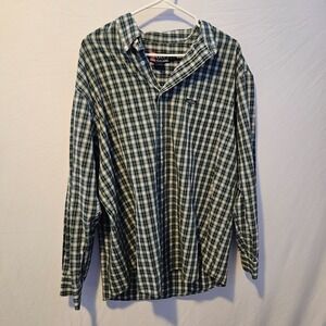 Chaps Ralph Lauren Long Sleeve Button Down Shirt Green Plaid Mens XL